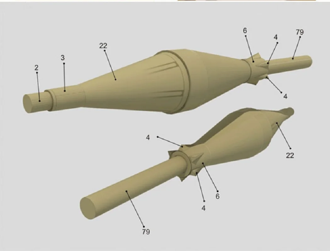 1:1 scale RPG-7 Rocket Launcher firearms 3D Paper model kit High Quality