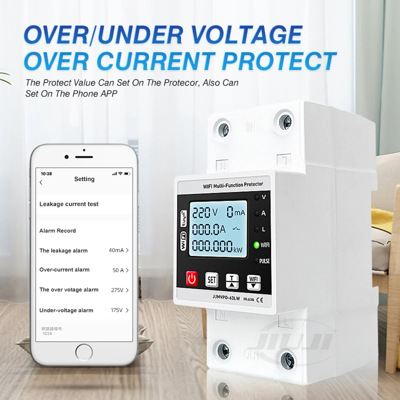 Intelligent Reclosing Protector Current Voltage Monitoring Circuit Breaker Switch Power Meter Protections APP Control Tuya WiFi