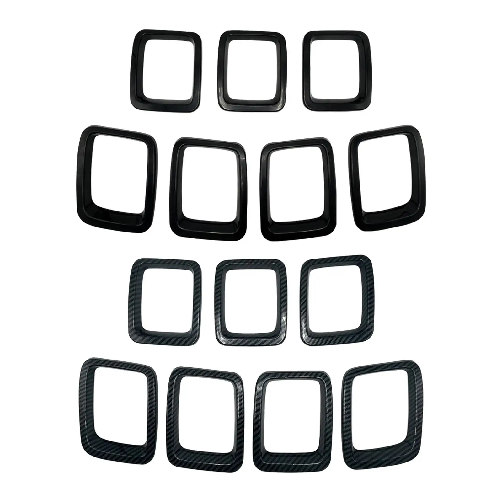 

7Pcs Car Front Grill Cover Trim Grille Inserts Covers Replacement Car Styling Durable Exterior Accessories for Jeep Compass