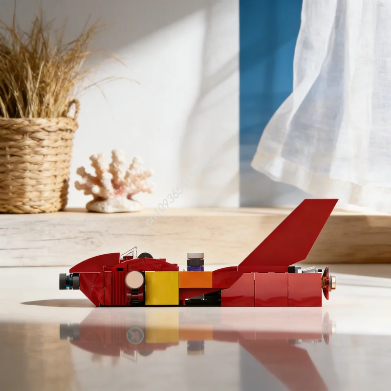 

110 деталей MOC Городской гоночный гипербайк (ховербайк) красный, конструктор, игрушка для сборки, подарок на Рождество, креативная идея, развивающий конструктор