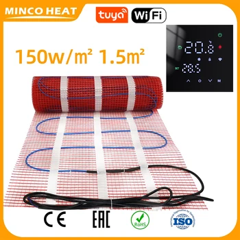 Calore Minco AC200~240V 50/60Hz 150w/ ㎡   1.5 ㎡   Sistema di riscaldamento a pavimento elettrico a filo caldo a doppio conduttore per tappetino riscaldante in cemento per piastrelle