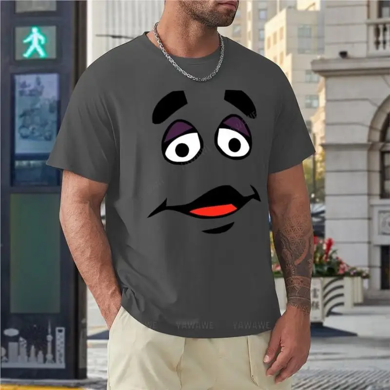 Grimasse Cartoon Design-transparenter Hintergrund T-Shirt übergroße T-Shirt einfache T-Shirt o Hals T-Shirt Herren bekleidung