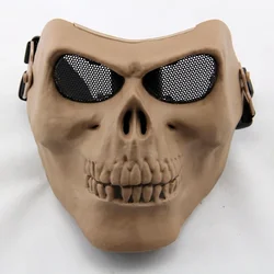 Tactical Air Soft Military Skull Paintball Mask Full Face CS Wargame Cosplay Protective Metal Mesh Outdoor Sports Halloween Mask