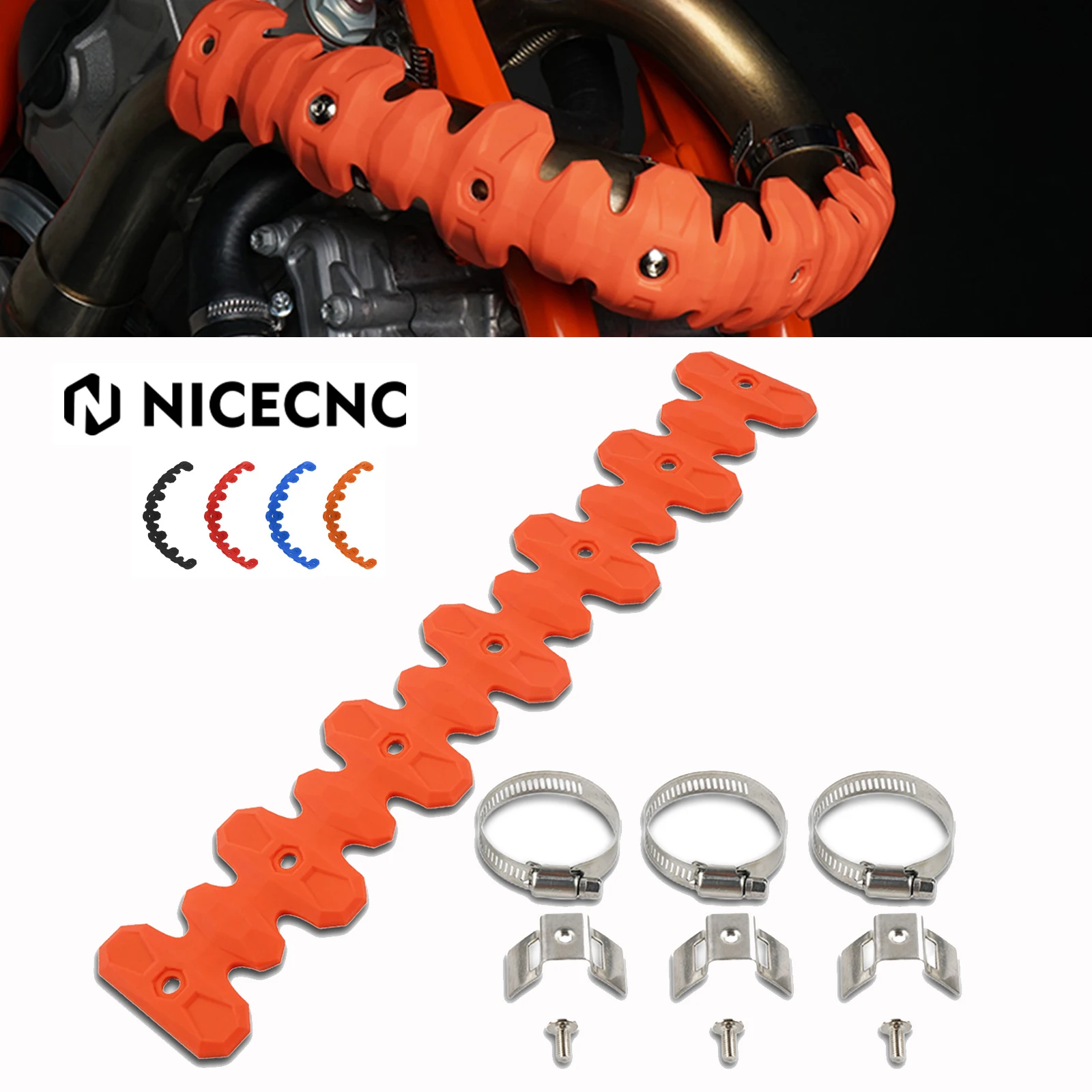 NICECNC Exhaust Muffler Pipe Heat Shield Guard Protector For KTM SXF EXCF SMR 250 350 450 500 Husqvarna FC FE 501 4 Stock