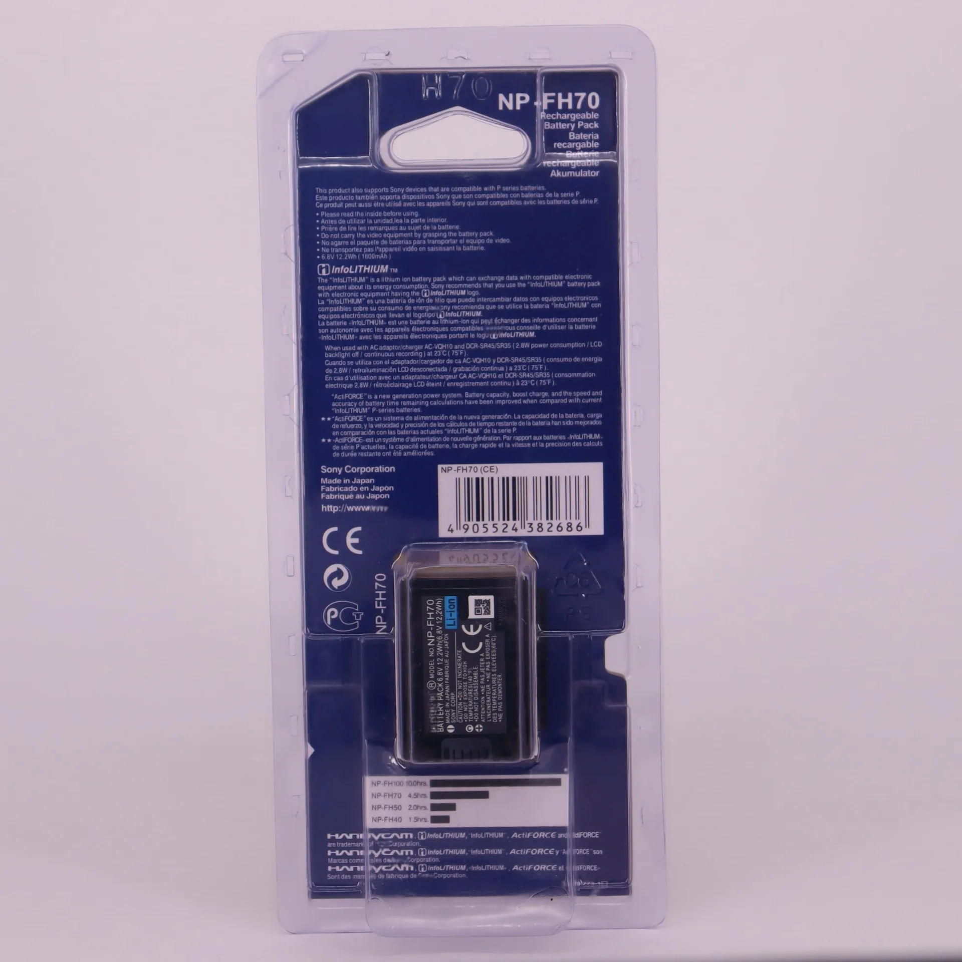 NP-FH70 Replacement Battery 1800mAh for Sony Cyber-shot DSC-H300 H400 HX400 HX60 W830 W800 Digital Camera Long Recording Time