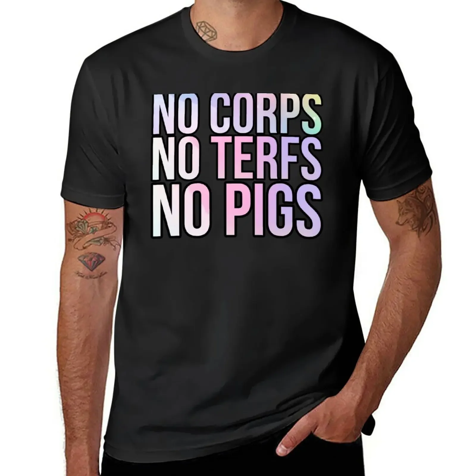 

No corps no TERFS no pigs T-Shirt oversized sports fans big and tall t shirts for men