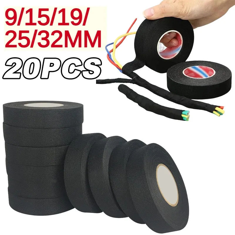 Automotive Wiring Harness Tape Heat Resistant Flame Retardant Fabric Cloth Loom Wrap Electrical Insulation Adhesive Cable Wires