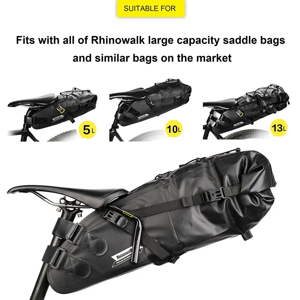 Rhinowalk Bike Saddlebag Stabilizer with Anti-wear Rubber Pad Aluminum Alloy Stability Fits Most Market Saddle Bag Accessories