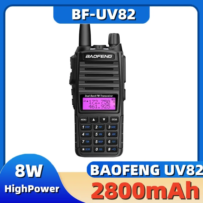 

UV-82 baofeng Радио Walkie Talkie двухдиапазонный hf трансивер высокой мощности 8 Вт 2-стороннее расстояние радио лучше, чем UV-10R