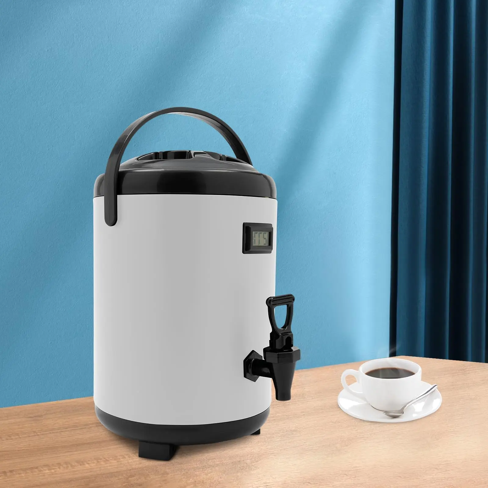 

Hot Beverage Dispenser, Stainless Steel Insulated Beverage Dispenser Cold and Hot Drink Dispenser with Thermometer, Water Dispenser