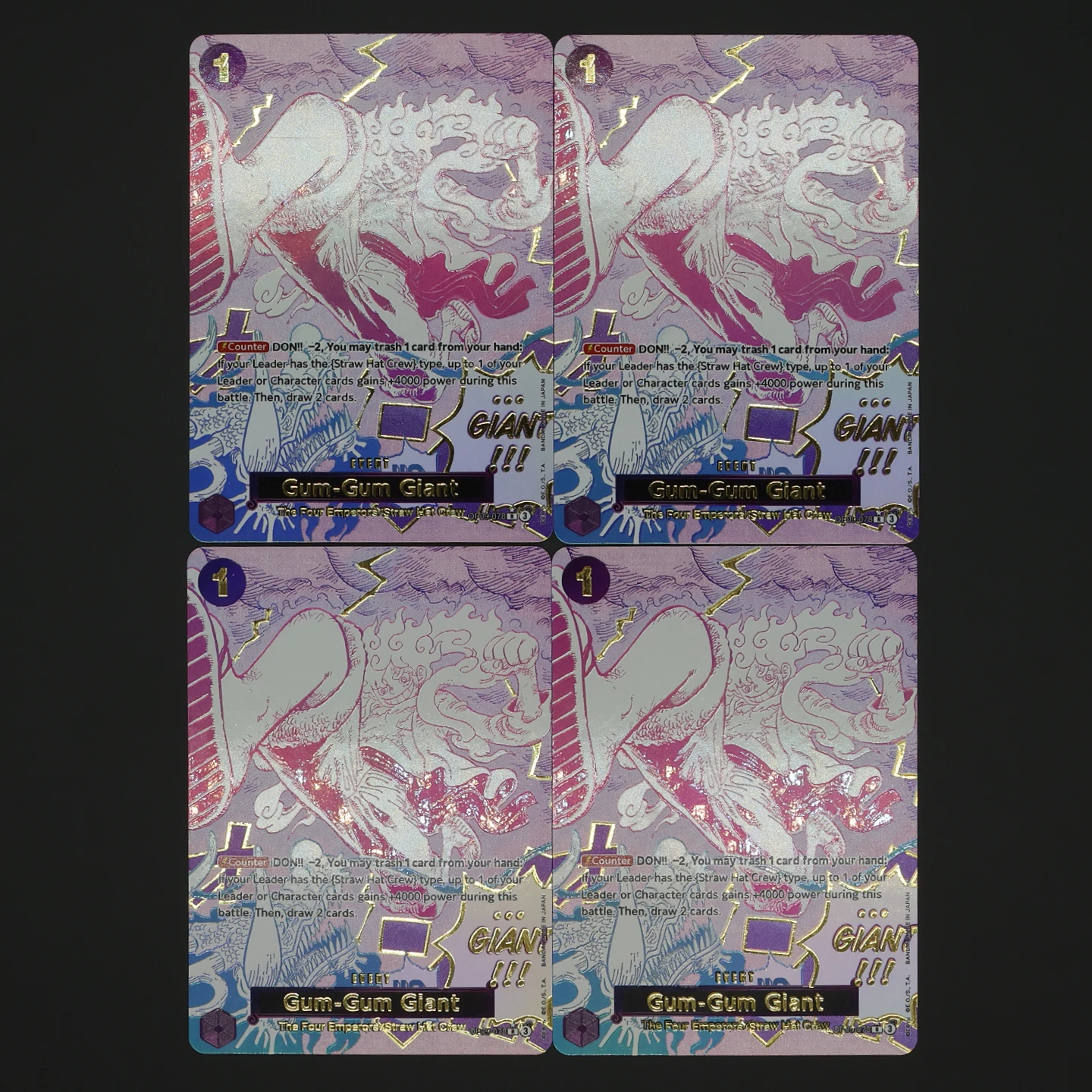 One Piece TCG OPCG English Manga Event Card Set Gear 2 DDM GGG Ground Death Frighten Me OP09 OP10 OP11 OP12 OP14 Gold Stamping