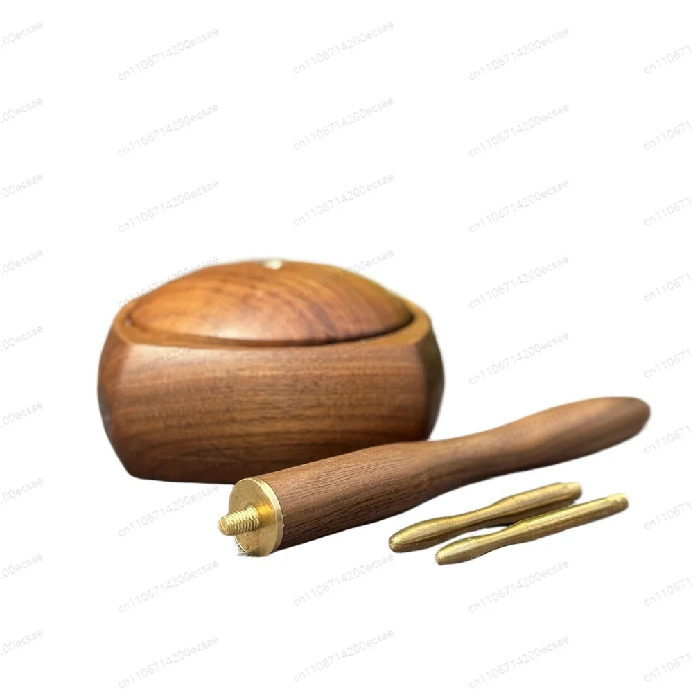 Black walnut silky spindle crochet micro-hook multi-function rotatable wool shaft wooden pay-off knitting tool