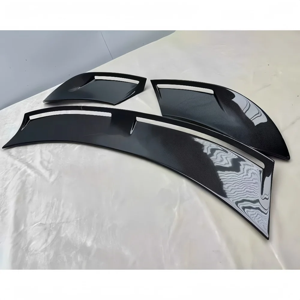 For  Modified M-style Dry Carbon Fiber Rear Spoiler, Three-stage Rear Spoiler Suitable for  Roma