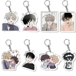 Hot Manga Waterside Night Yaoi Couple Acrylic Keychain Low Tide In Twilight Taeju Cartoon Figures Pendant Key Chain BL Jewelry