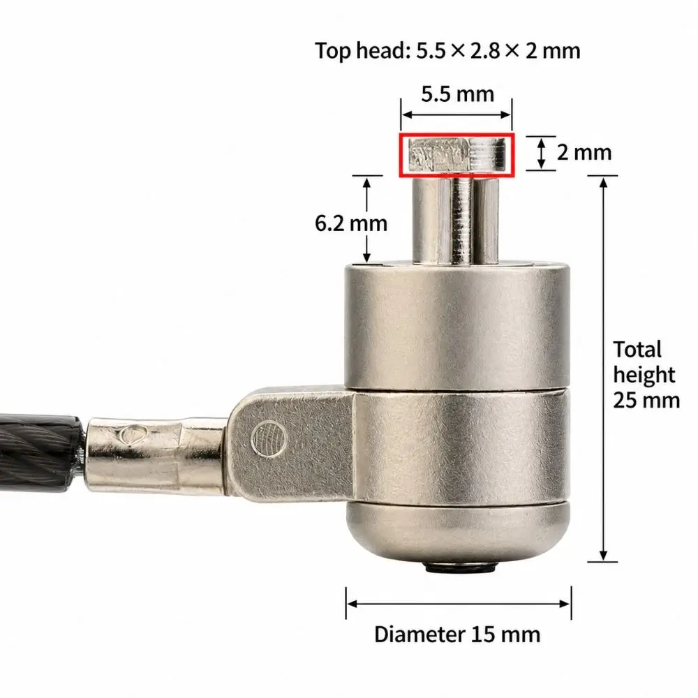 Heavy Duty Steel Lock Laptop Cable Lock T-slot Universal Fit Cable Security Lock Durable Anti-Theft Lock Office - view 5