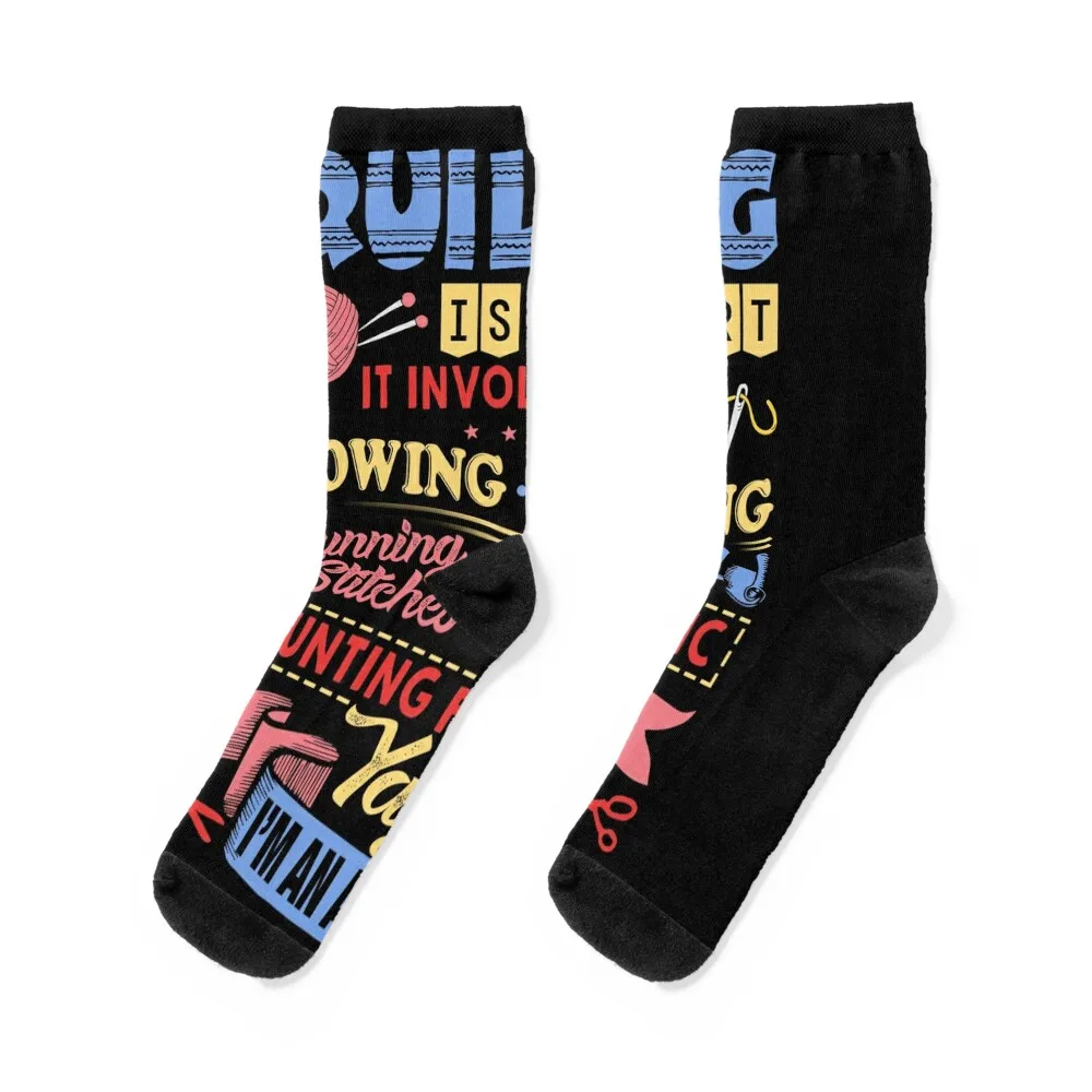 

Quilting is a Sport I'm an Athlete Socks winter hiking golf Women's Socks Men's