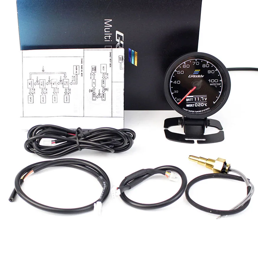 جهاز قياس جريدي 7 ألوان شاشة LCD رقمية ضغط زيت تربو درجة حرارة الماء فولت تفريغ دورة في الدقيقة الجهد وقود الهواء مقياس درجة الحرارة JDM #3