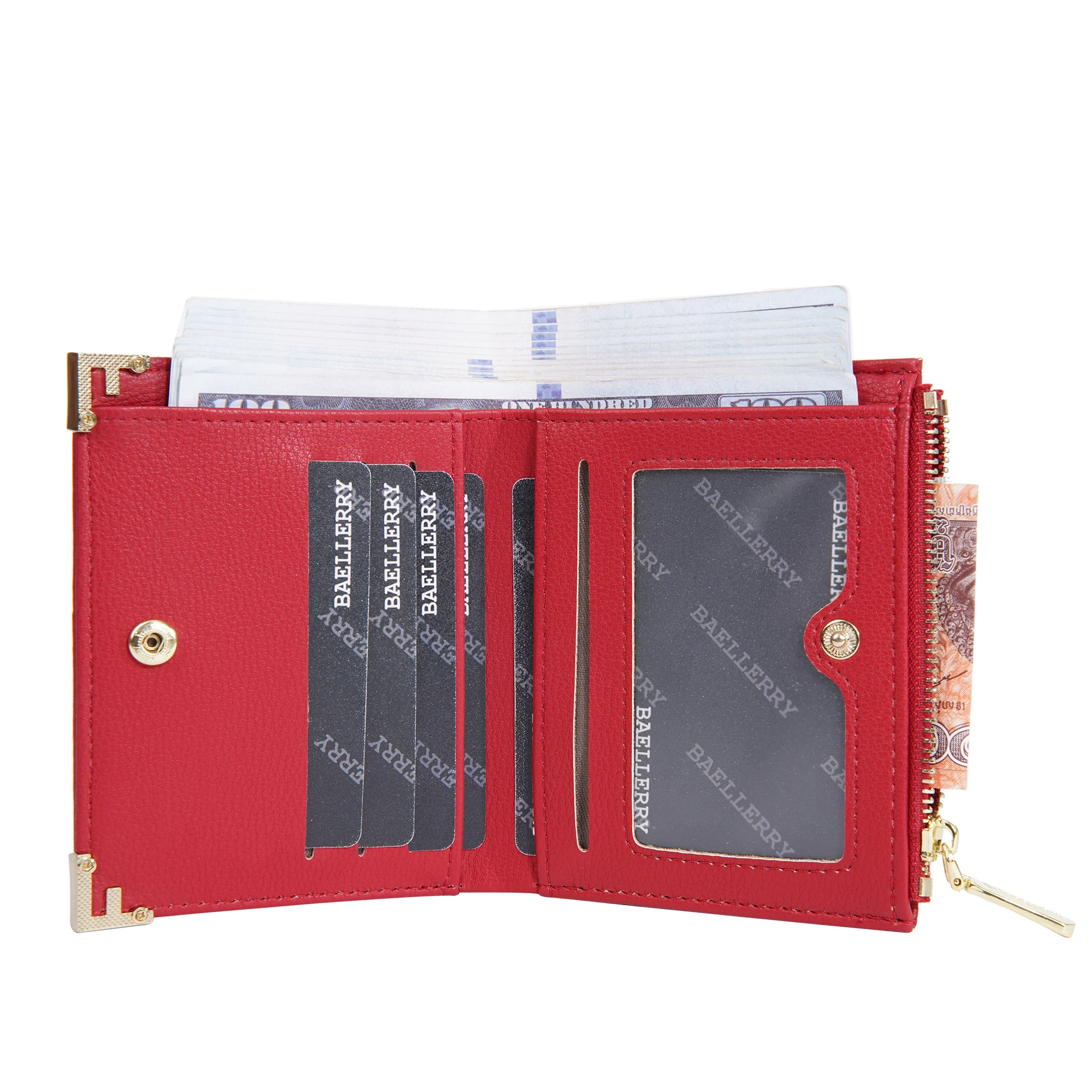 المرأة محفظة صغيرة موضة فاخرة العلامة التجارية محفظة جلدية السيدات حافظة للبطاقات للنساء مخلب الإناث محفظة المال كليب المحفظة #5