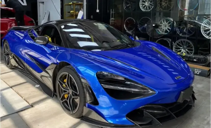 Para mclaren 720s real fibra de carbono amortecedor dianteiro lábio divisores copo abas capa corpo kit 2017 2018 2019 2020 2021