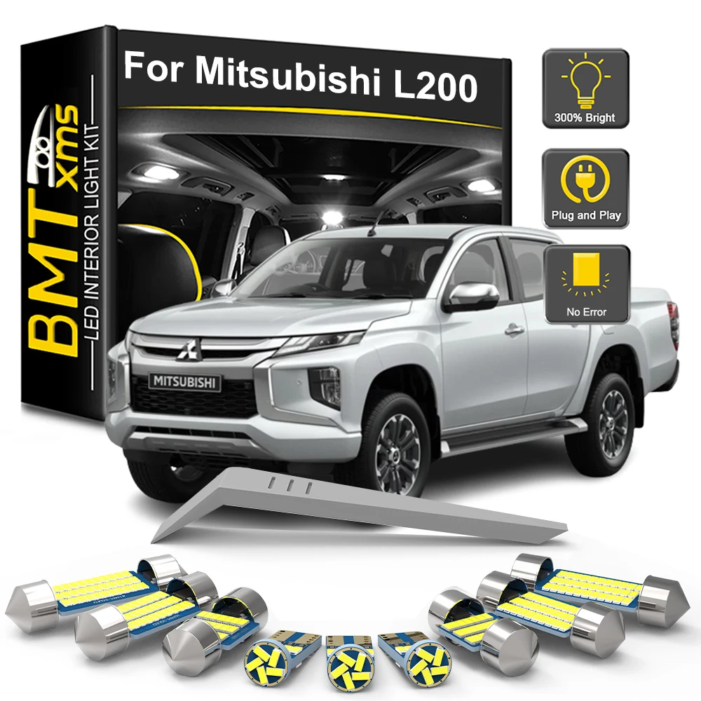 

BMTxms 11Pcs For Mitsubishi L200 Triton Strada Sportero Hunter 2006-2009 2010 2011 2012 2013 2014 LED Interior Light Bulb Kit