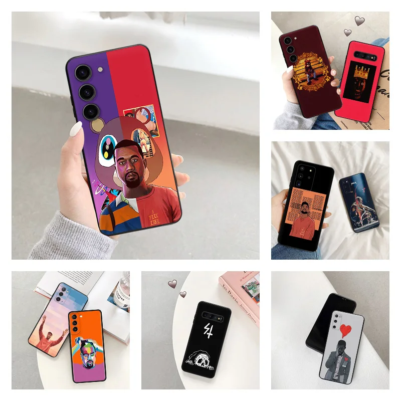 Phone Case for Samsung S24 Ultra S23 FE S22 S21 S20 S10 Lite Power Kanye Omari West Galaxy Note20 Plus Soft Black Silicone Cover