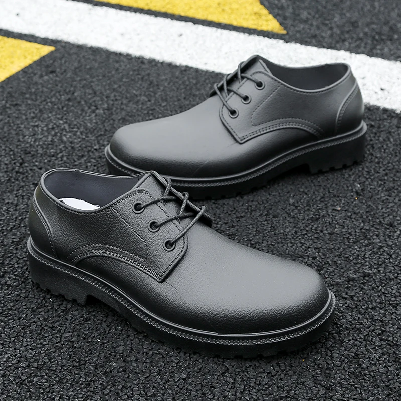 Men's Low-Top Waterproof Work Boots Rubber Shoes Anti-Slip Outdoor Spring Autumn Kitchen Car Wash Chef Rain Shoes