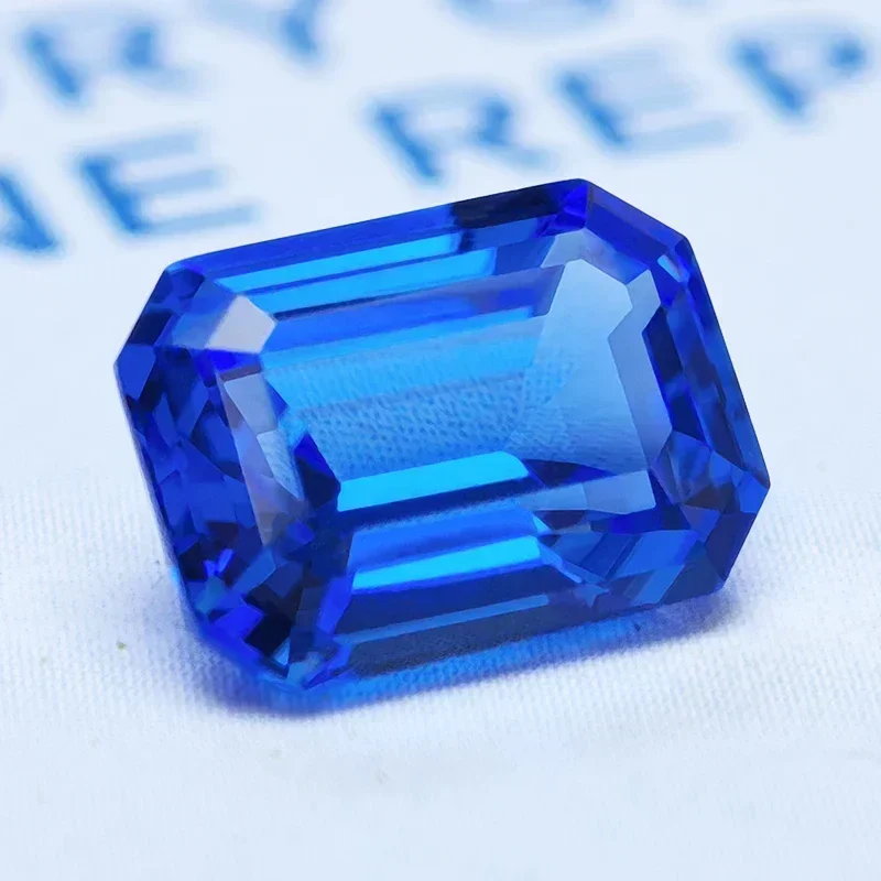 Lab Grown Cobalt Spinel Emerald Cut Blue Demon Color VVS1 Gemstone Charms DIY Jewelry Making Material Selectable AGL Certificate