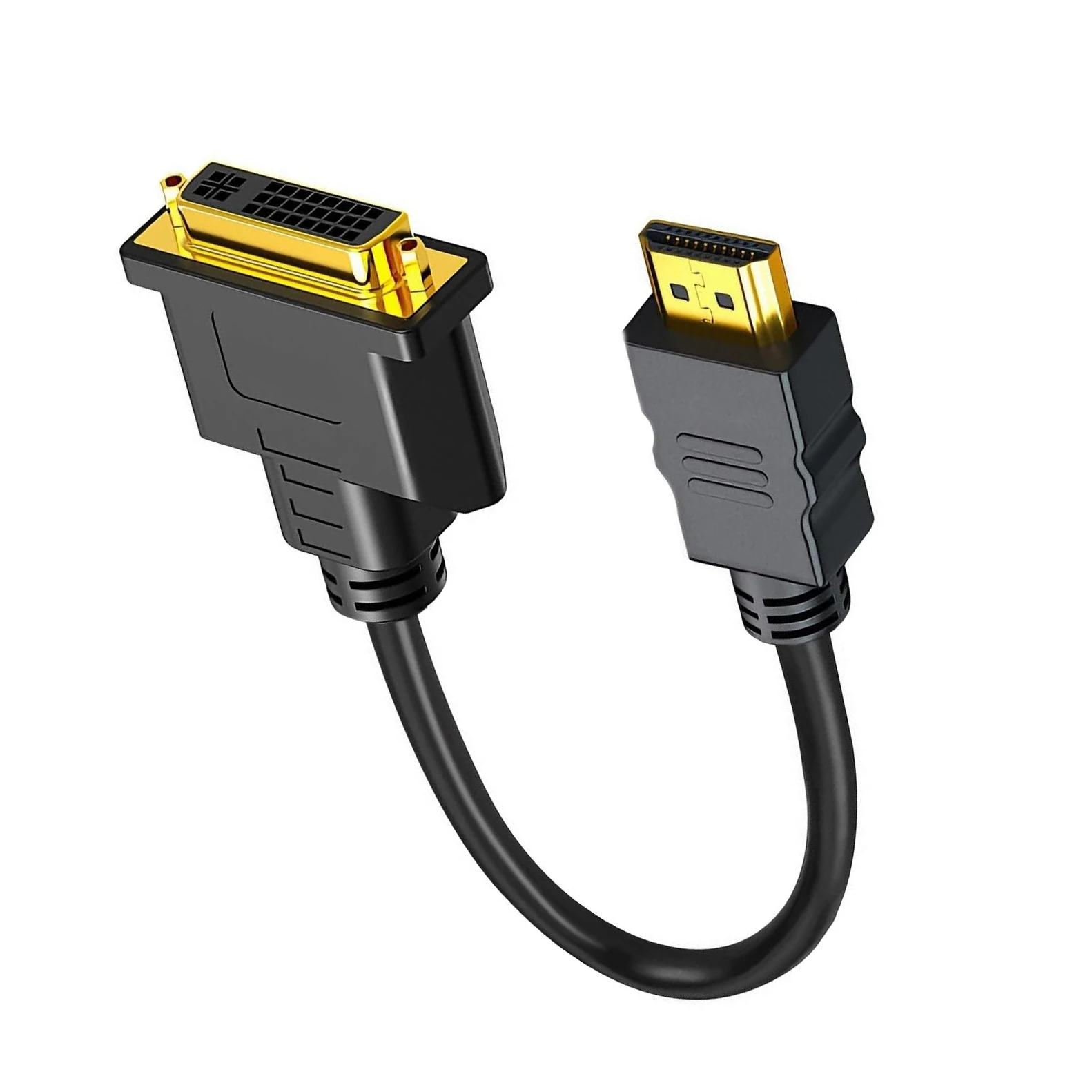 0.3m 1ft HDMI‑Compatible Male to DVI 24+5 Female Cable, Bi‑directional 1080P 60Hz Full HD Converter for HDTV LCD Monitor