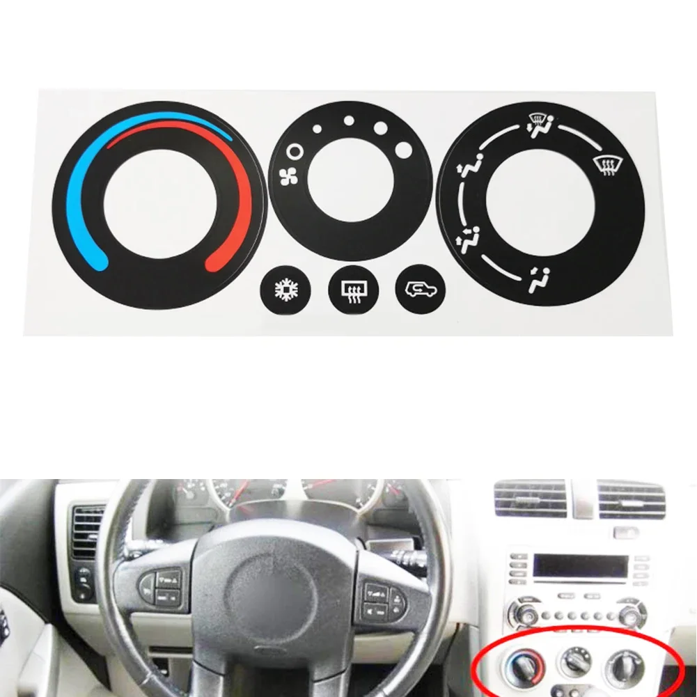Car Climate Label Black AC Control Decal High Grade Vinyl Reduced Light Penetration For Pontiac Torrent 2005-2006