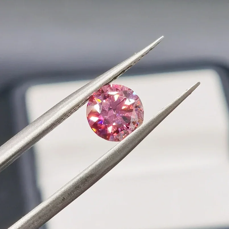 

VVS Grade 6.5mm Pink Moissanite High Quality No Fading Pink Moissanite Loose Gemstone for Engagement Ring Making