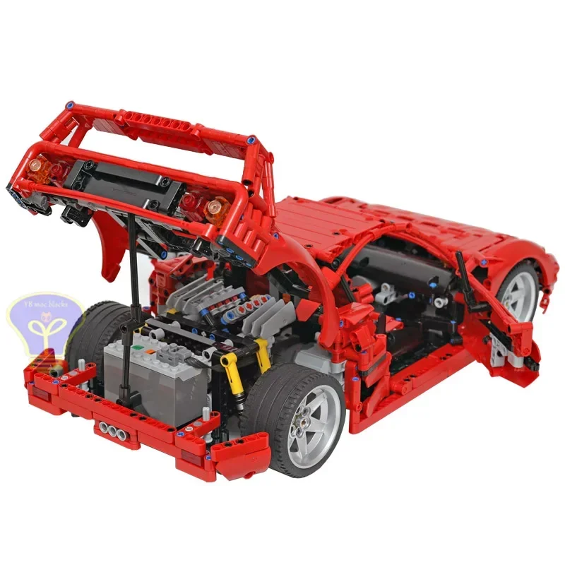 NEW 1590PCS 1:10 RC Working V8 engine supercar model buiding kit block self-locking bricks toy birthday christmas gift