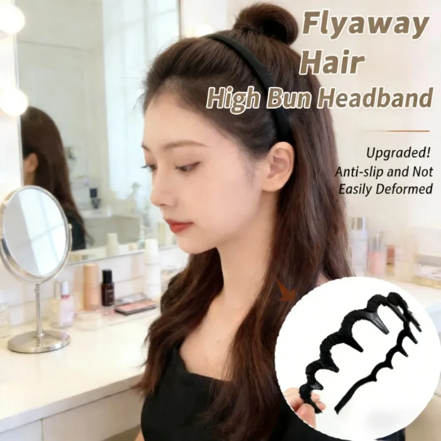 High Bun Headband Anti-Slip Flyaway Hair Styling Headband Not Easy to Deform Hair Accessory - Image 2