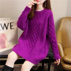 Plus Size 6XL 140kg Winter Harajuku Sweater Women Casual Solid Color Knitwear Pullover Tops Woman Fashion Oversized Outerwears