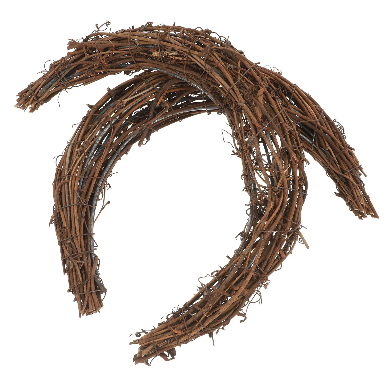 

2pcs Moon Shape Rattan Wreath Diy Ring Vine Branch For Home Decor Party Festival Decoration Wreath Making Craft Material