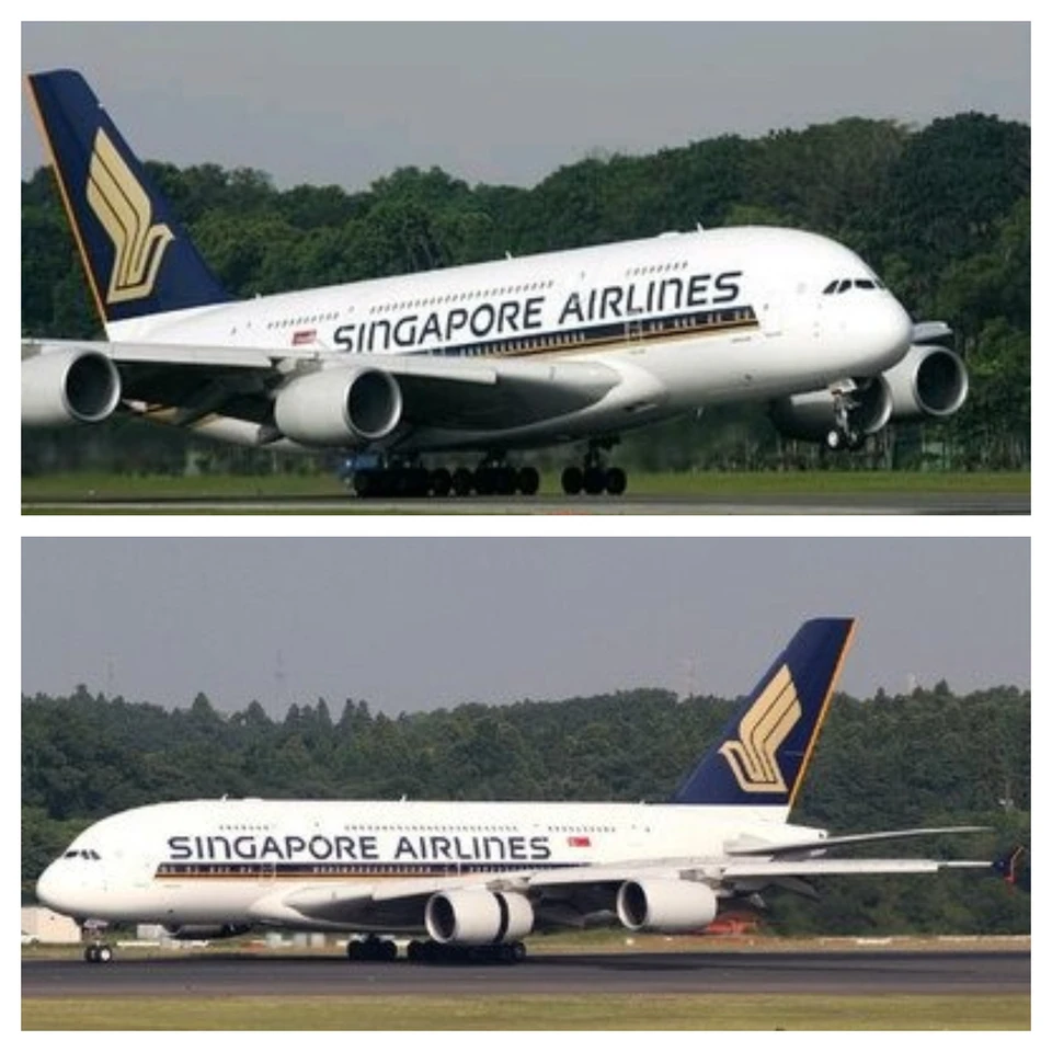 1/160 Scale A380 Singapore Airlines 47CM Airplane Model with LED