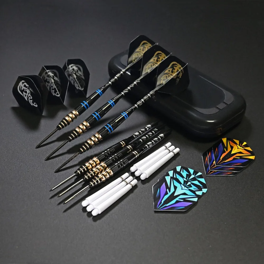 

6 Pieces In A Pack 23g Anti-fall Needles Full Metal Darts Set Safety Video Game Darts Indoor Soft Darts Steel Shaft Darts