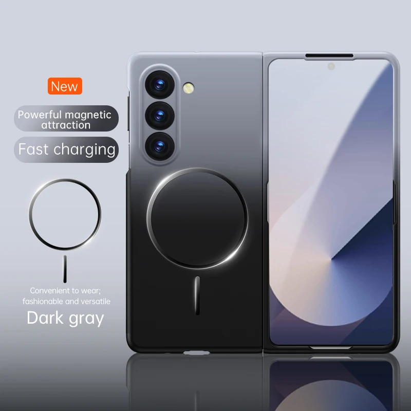 For Samsung Z Fold6/Fold5 Luxury Magnetic wireless charging phone case Creative fashionable Mobile cover Shockproof Bumper Funda