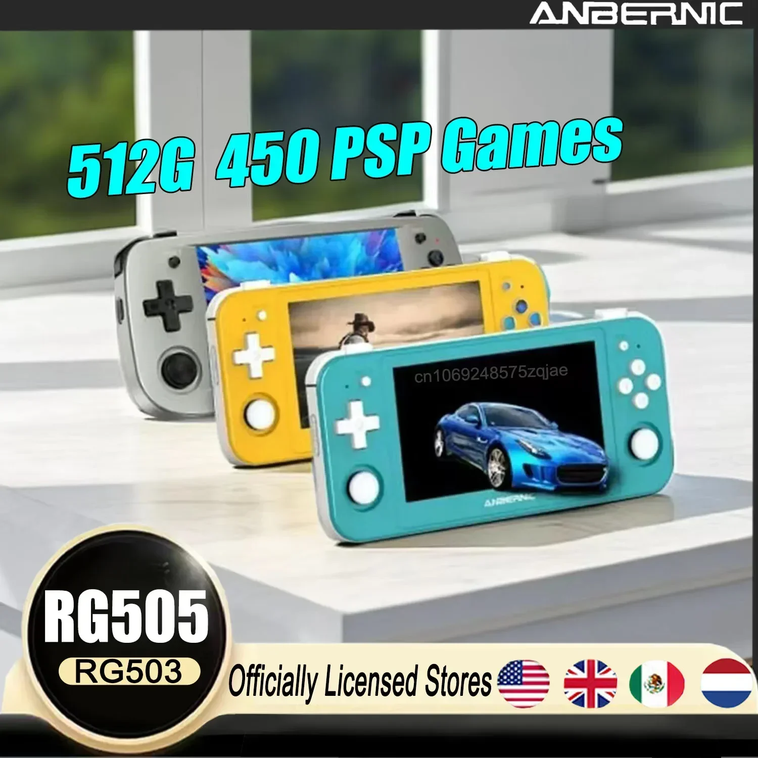 ANBERNIC RG505 Handheld Console Game Android 12 System PSP 4.95 Inch OLED Touch Screen for Unisoc Tiger T618 512G 70000 Game PSP