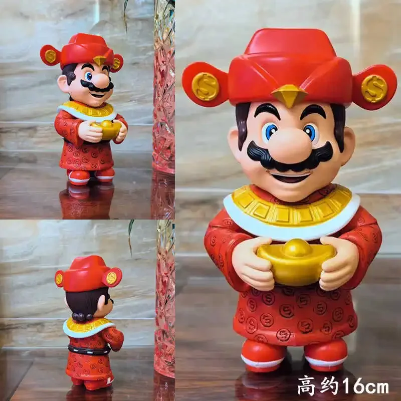 Figurine de Jeu de Dessin Animé Mario le Dieu de la Richesse, Modèle de Collection en PVC, Jouet d'Ornement, Cadeau d'Anniversaire pour Enfant, Nouvelle Collection