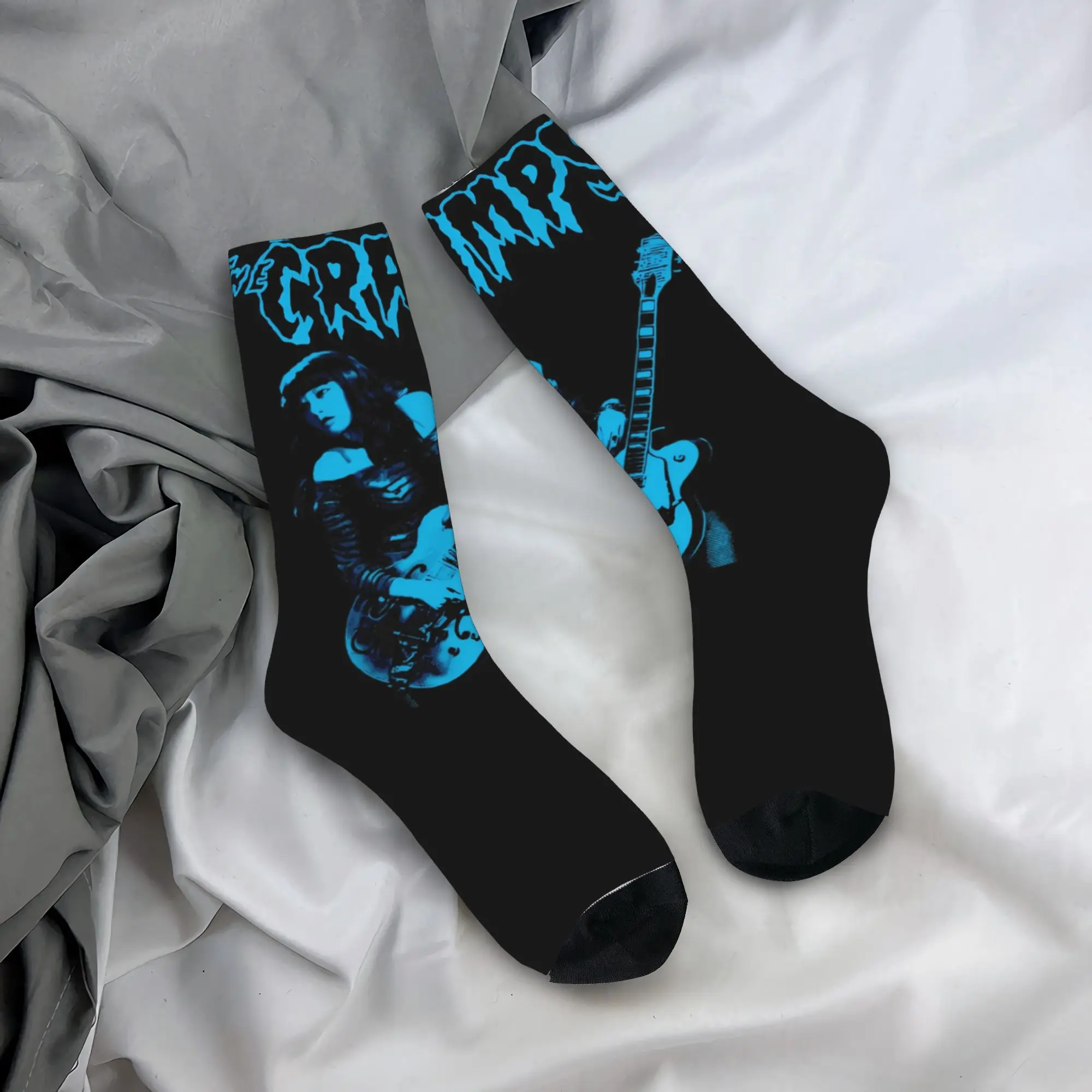 

Bad Music for Bad People The Cramps Stockings Elegant Socks Men Breathable Socks Autumn Skateboard Printed Anti Skid Socks Gift