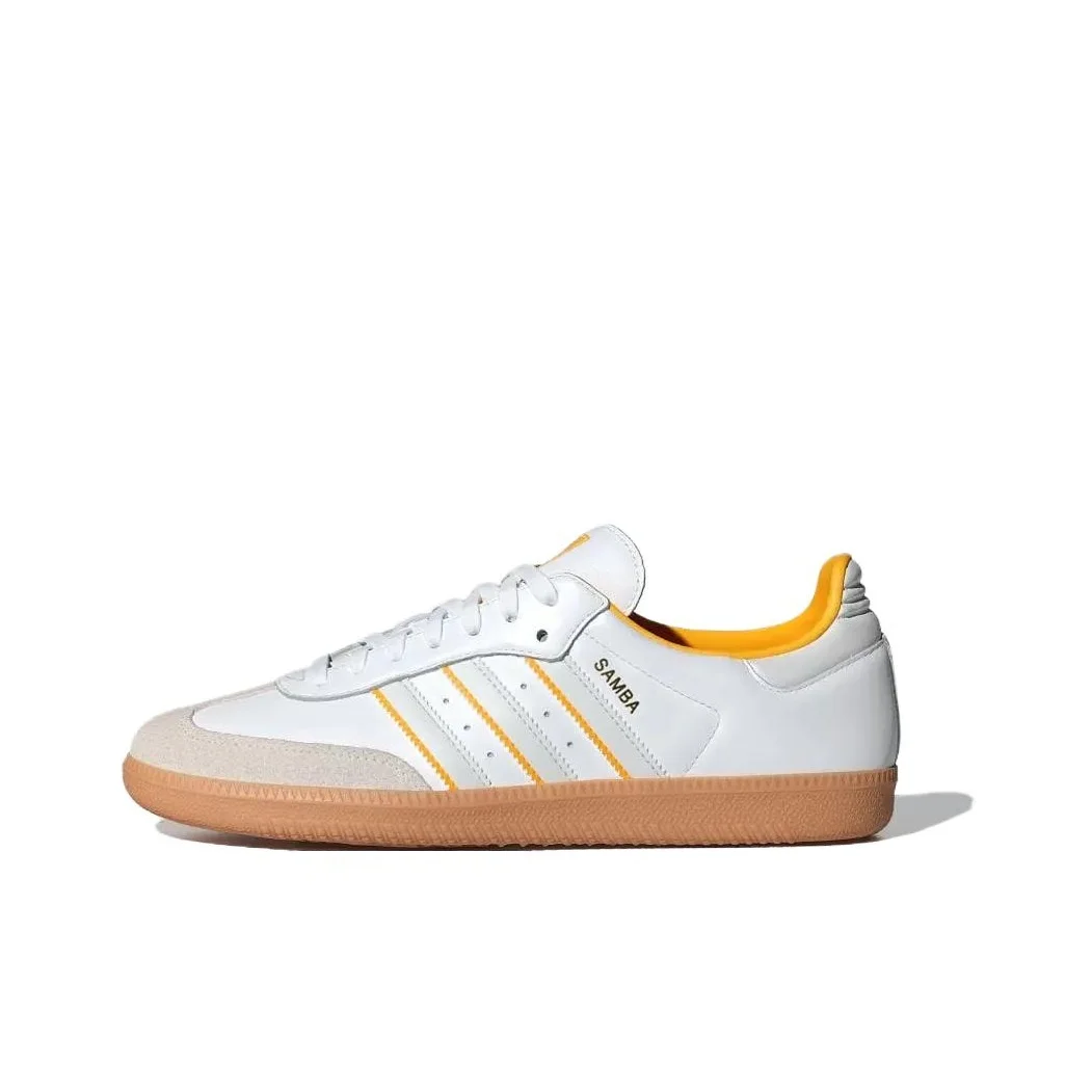 Adidas Originals SAMBA OG Low top Skateboard Shoes Unisex White Yellow ID1479