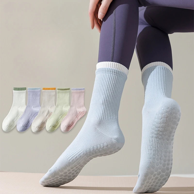 

New Yoga Socks Women Silicone Non-slip Professional Pilates Socks Breathable Cotton Indoor Floor Gym Fitness Dance Sports Socks