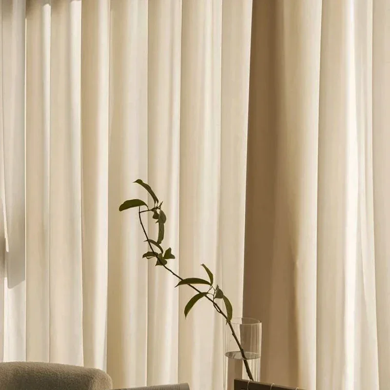 Solid Living Room Tulle Curtains for Windows Sheer Curtain for Hall Door Drape Soft Rideaux Voilage Salon Decor Gardinen Texture