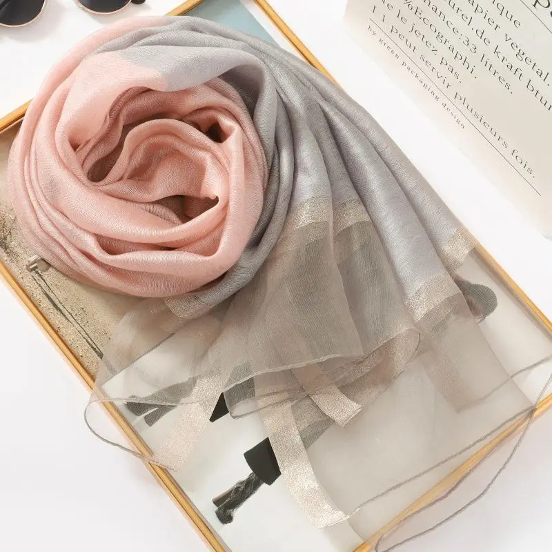 2024 New Gift Silk High-grade Elegant Silk Scarves Women's Thin Shawls Spring and Autumn New Rectangular Scarves Shawls L78