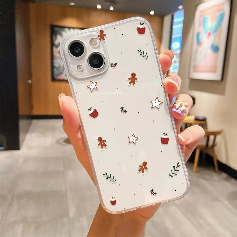 

Phone Case For Xiaomi Redmi 13 14C 13C 12C Note 14 13 12 11 Pro Plus 5G 14S 12S 11S 10S 10 With Christmas Gingerbread Man Cover