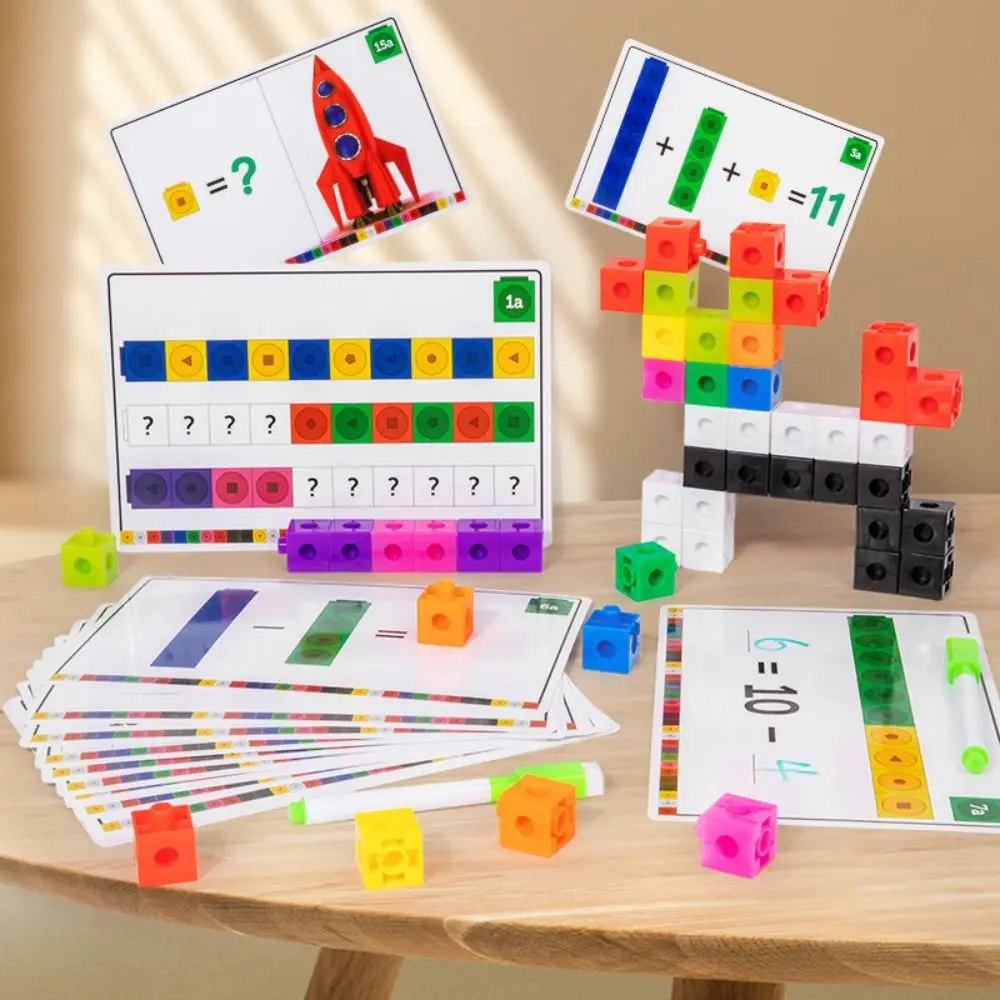 モンテッソーリキューブパズルビルディングブロックカウント積み重ね学習 DIY ビルディングブロックキューブおもちゃポータブルモデル