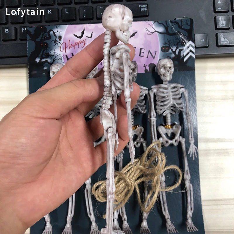 Lofytain 4 Pcs 17cm Simulation Human\'s Skeleton Ornament Human Fake Bones Halloween Party Home Decorations