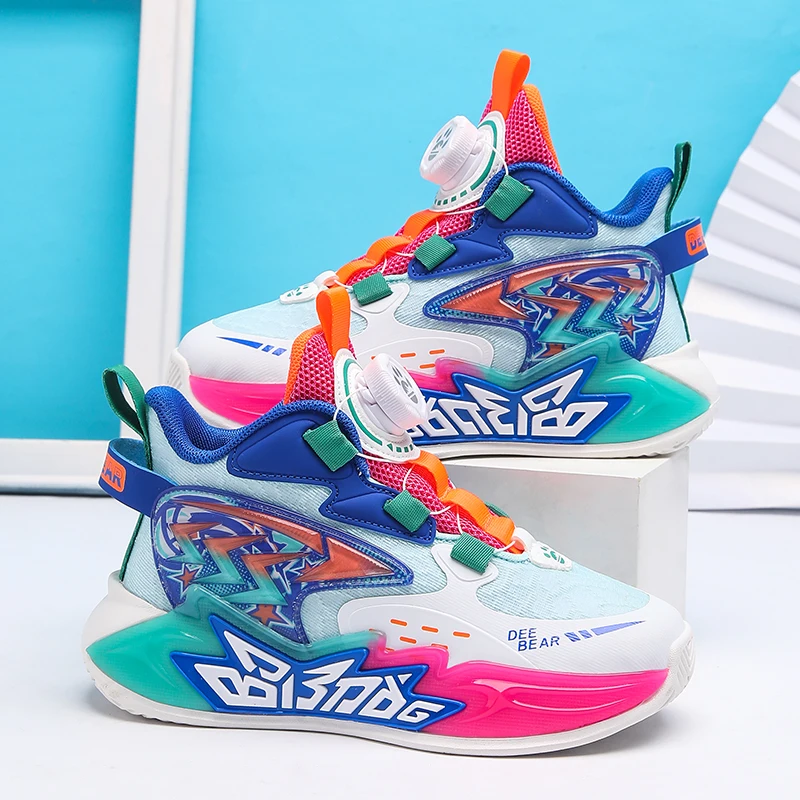 

A pair of children's four-season mesh high-top basketball shoes, wear-resistant basketball shoes, sizes 31-39，CF-S800