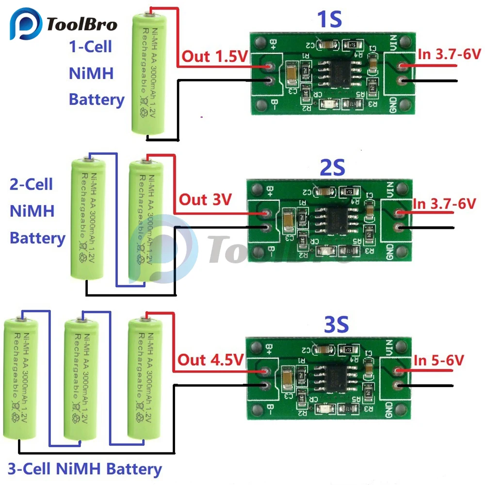 1S 2S 3S CELL Smart 1A NiMH Lithium Battery Rechargeable Charger Module Charging voltage 1.5V 3V 4.5V 5V Input 3.7V-6V 3.8V 4.2V