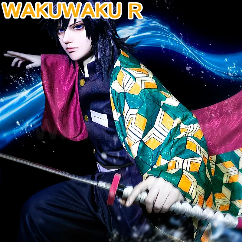 

IN STOCK Tomioka Giyuu Cosplay Costume Anime WakuWaku-R Men Black Kimono Uniform Demon Tomioka Giyuu Cosplay Christmas Costume